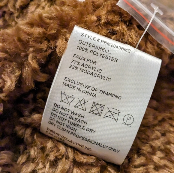 Badgley Mischka Unforgettable Fur Trim Faux Shearling Coat Small -Runs Large Nwt - Picture 5 of 7